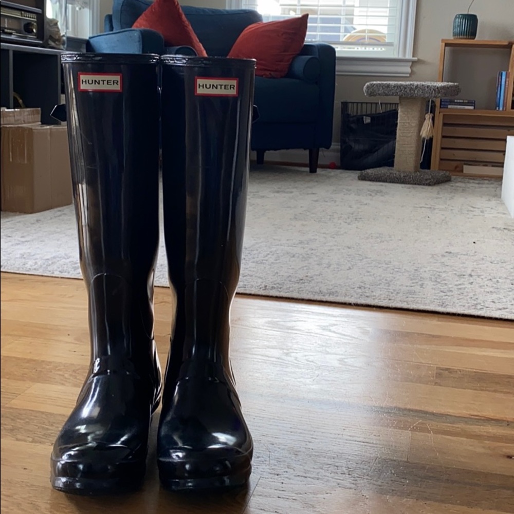 Tall Black Hunter Rain Boots